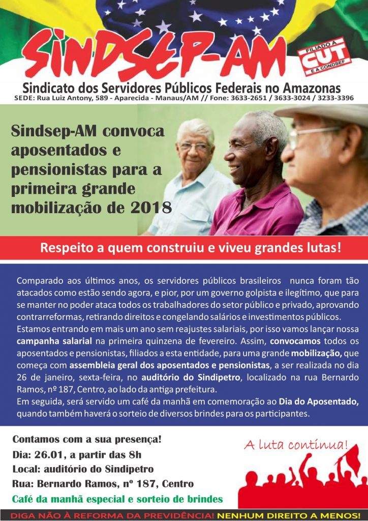 Primeira Grande Mobilização dos Aposentados e Pensionistas 2018